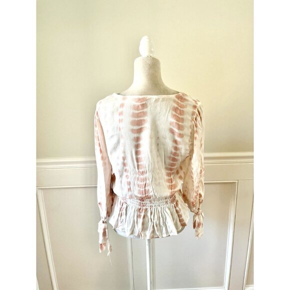 Lily Star NWT Pink & White Tie Dye Blouse S - Picture 3 of 5